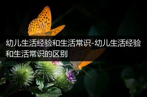 幼儿生活经验和生活常识-幼儿生活经验和生活常识的区别