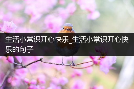生活小常识开心快乐_生活小常识开心快乐的句子