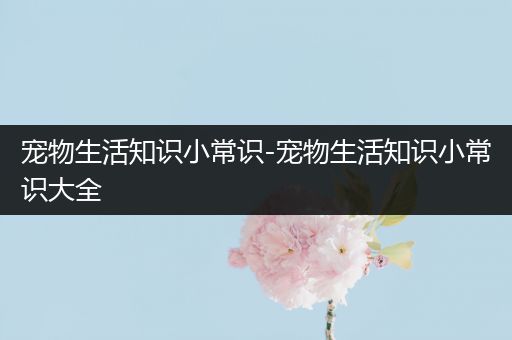 宠物生活知识小常识-宠物生活知识小常识大全